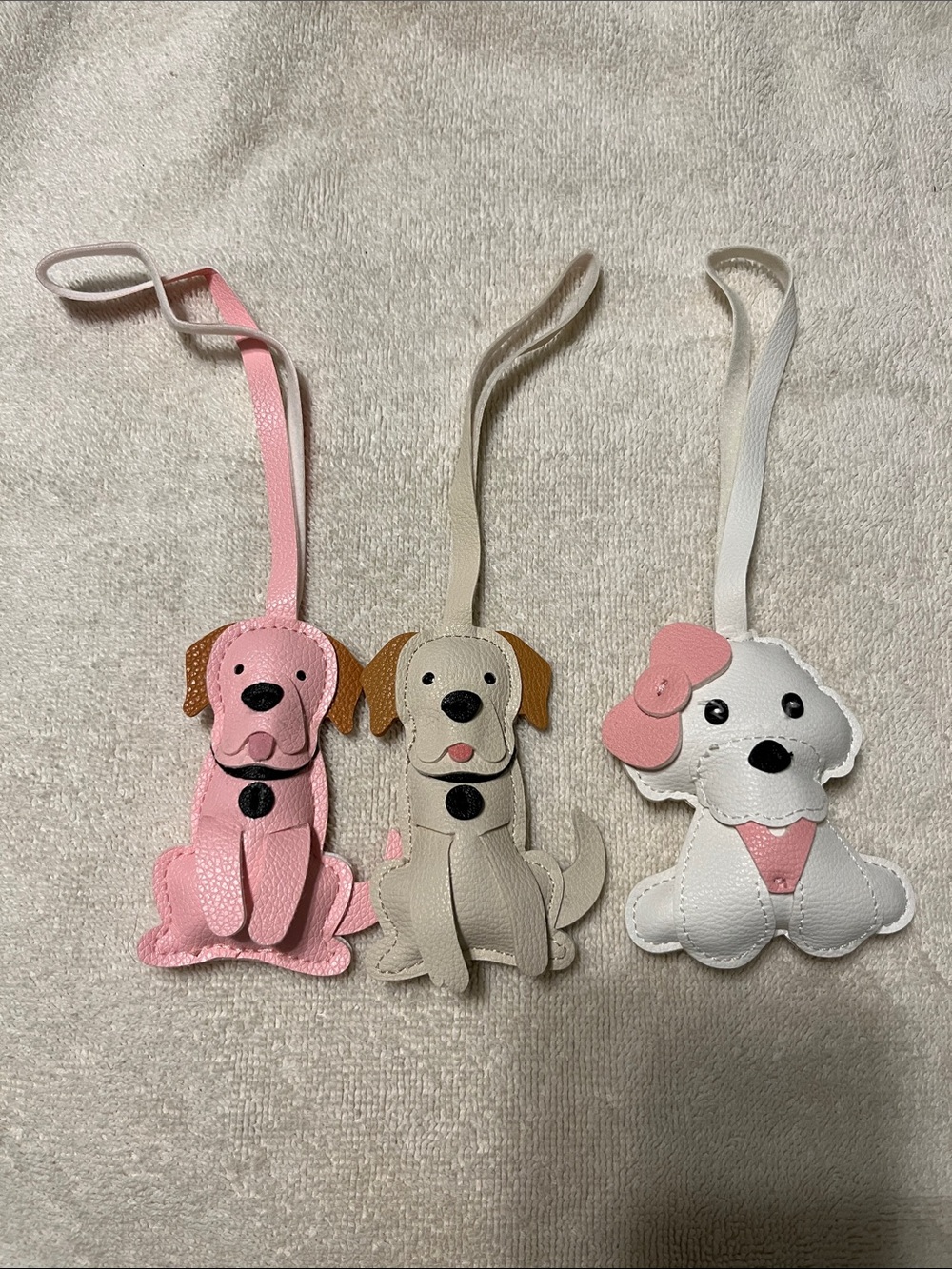 New Cute Faux Leather Bichon Frise Dog Bag Charm